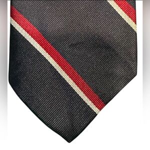 Vintage Christopher Hayes 100% Silk Repp Stripe Tie Navy Red Cream 58”